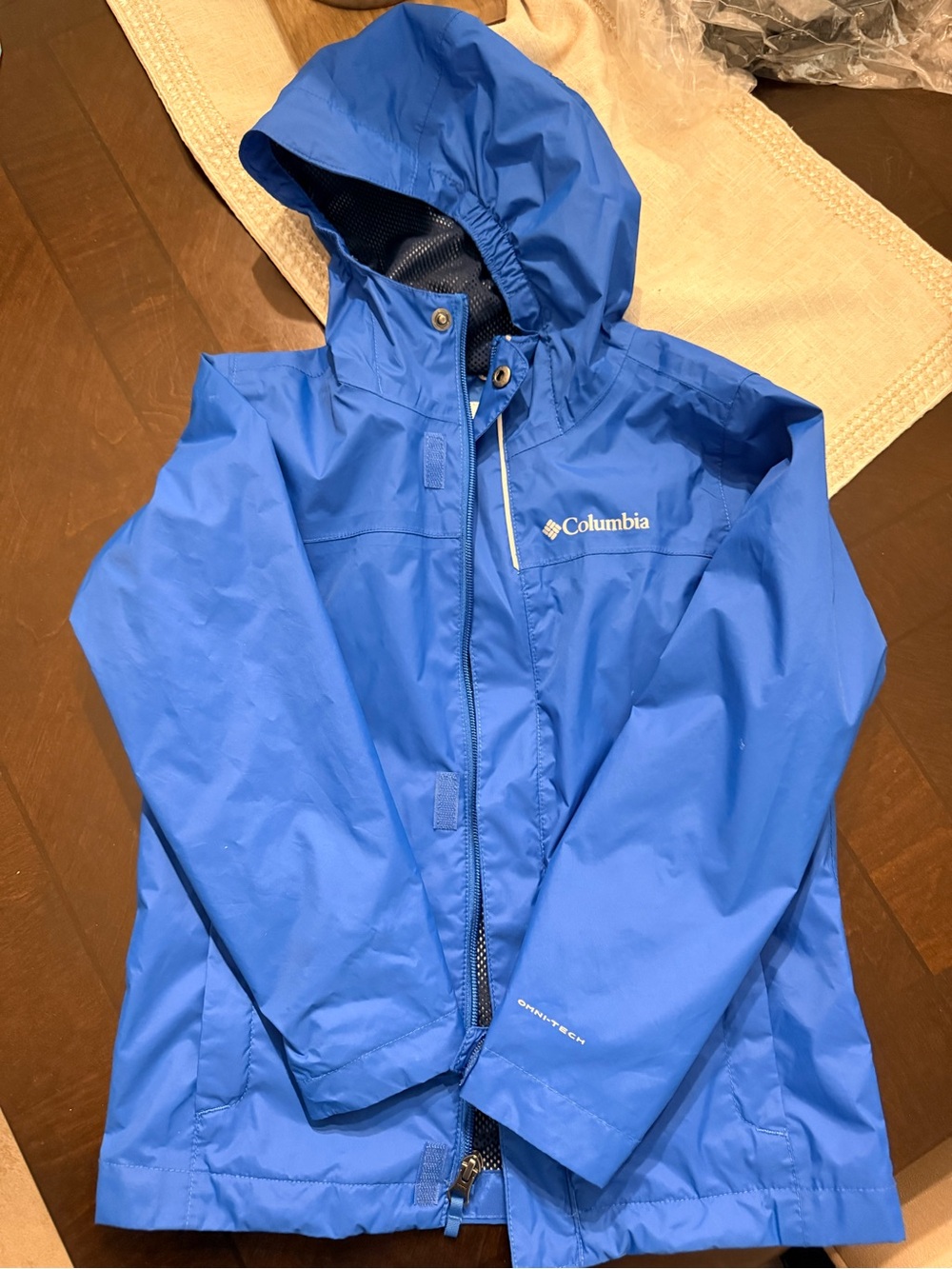 Columbia Kids Blue Hooded Water Tight Rain Jacket